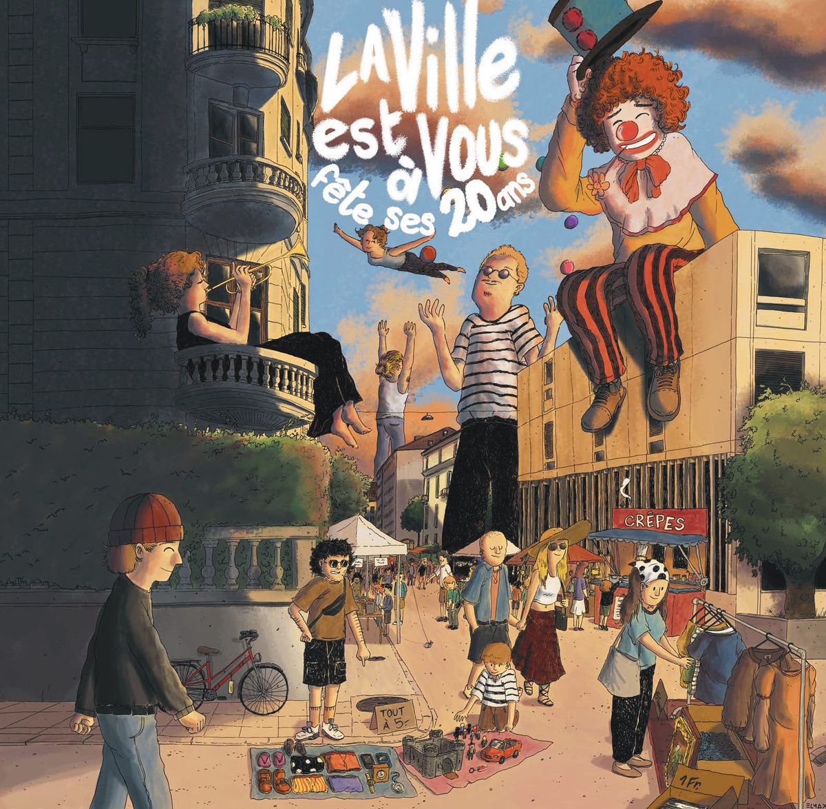 L’affiche de l’édition 2024 de «La ville est à vous» a été dessinée par le bédéiste genevois Max Chamay, dit «Elmax», âgé de 21 ans.