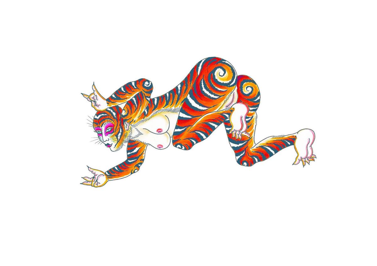 L’Américain Kris Magnotti (1978) propose une version féline de la nageuse japonaise.