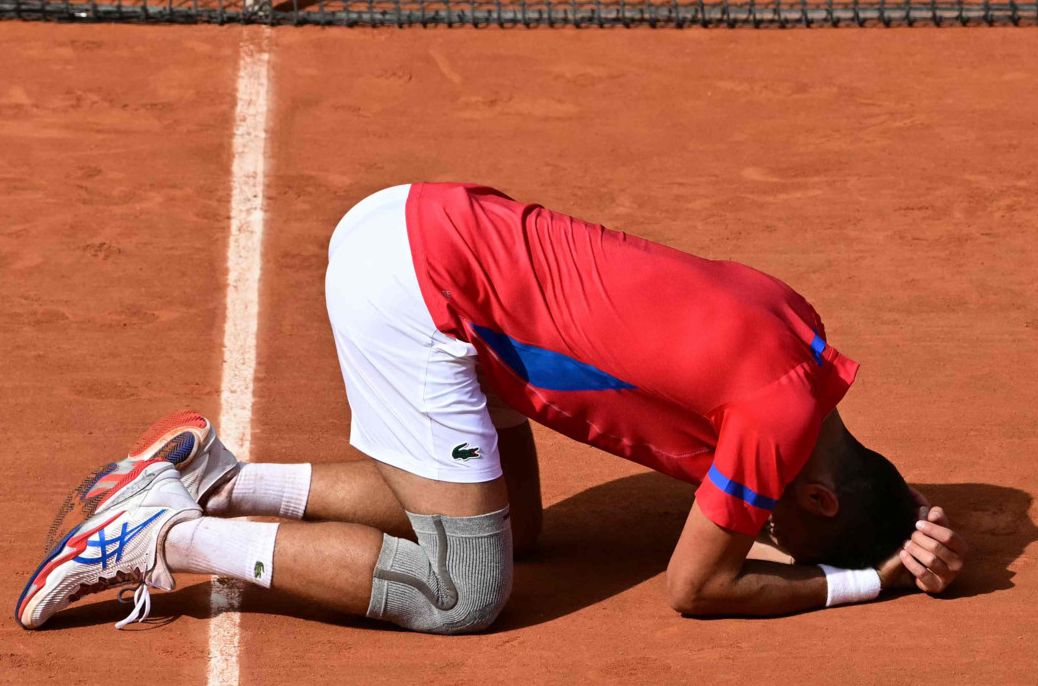 Novak Djokovic après sa médaille d'or aux JO 2024