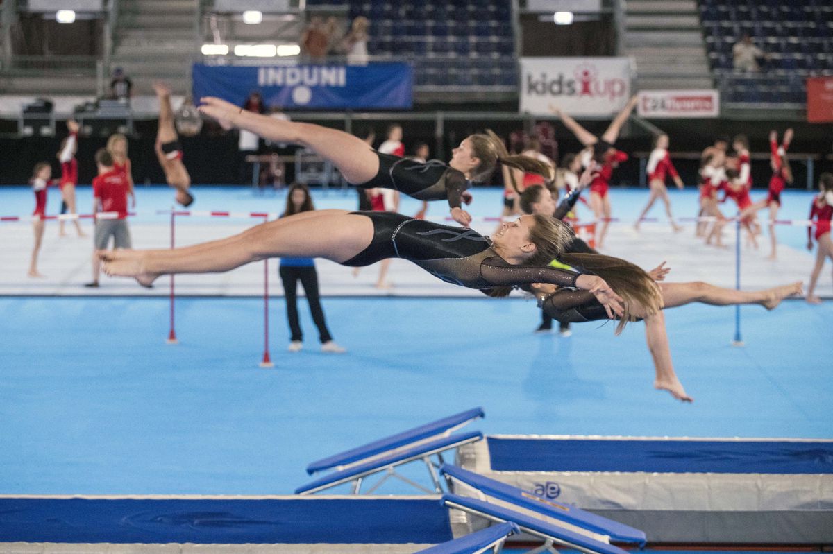 LAUSANNE LE 27 MAI 2018.Patinoire de Malley. Fête romande de gymnastique.Des membres de la société de gym 'Aigle-Alliance'.© (24 HEURES /Jean-Paul Guinnard)