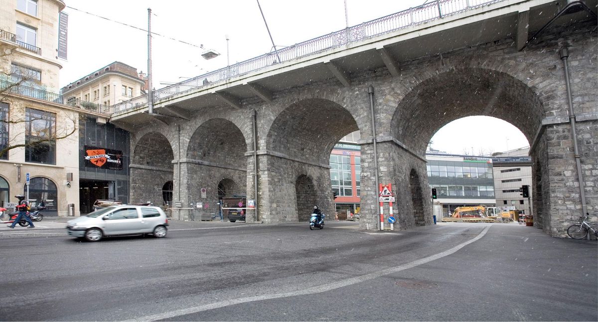 Le Grand-Pont est une véritable colonne vertébrale de la mobilité lausannoise entre l’est et l’ouest © Christian Brun