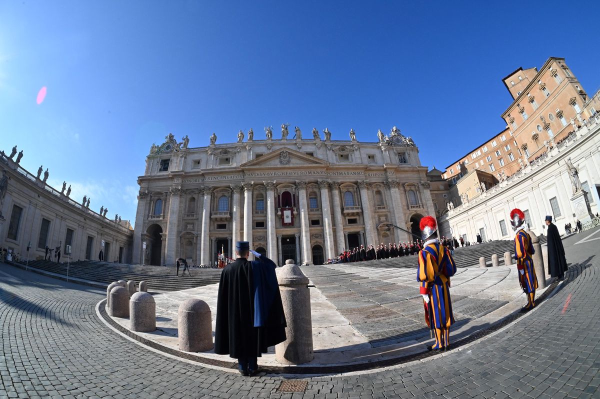 At Christmas, the Swiss Guards watched over the Vatican.