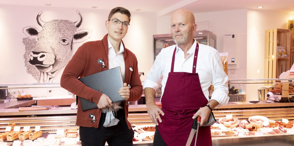 Roamin et Sébastien Losey, commerçant à La Bouche qui rit, à Lausanne, à deux pas de la Riponne.