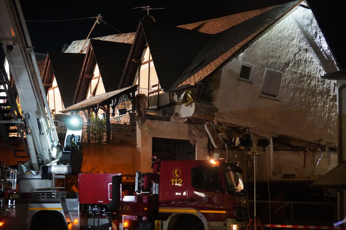 Partial collapse: Nine people were said to be inside the hotel at the time of the accident. 
