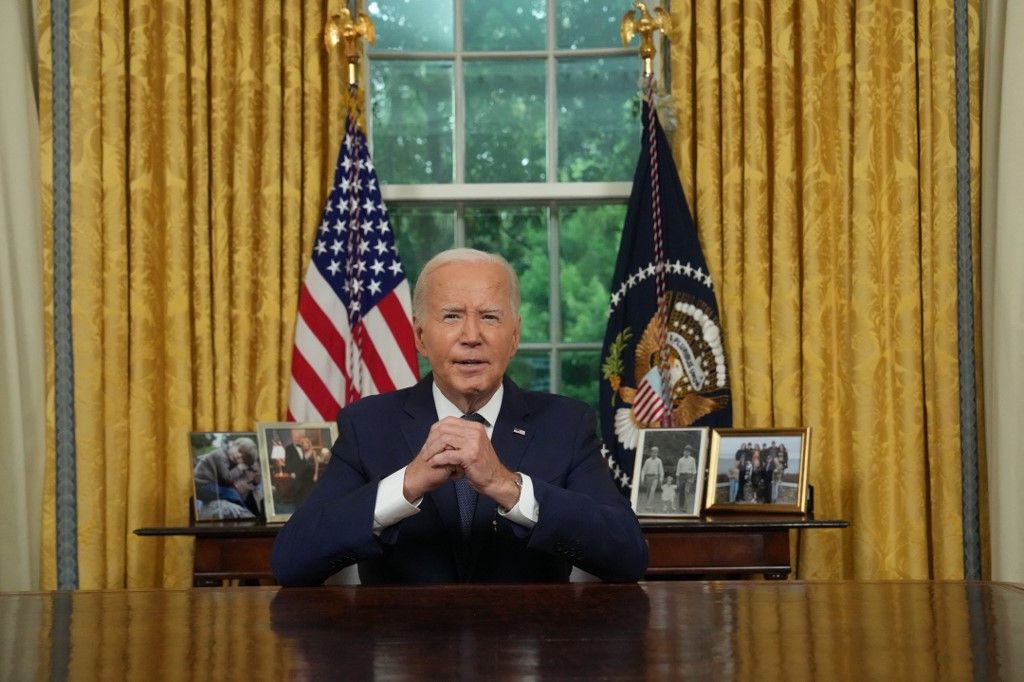 Joe Biden, lors d'une intervention depuis la Maison-Blanche, le 15 juillet 2024.