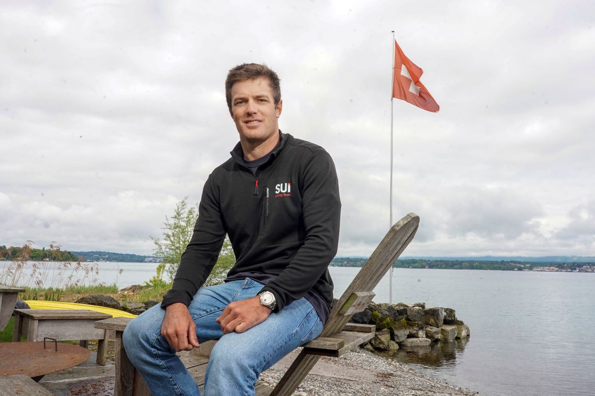 Anières, le 03/05/20245 -  portrait du navigateur Seb Schneiter, à son domicile à  Anières au bord du lac.