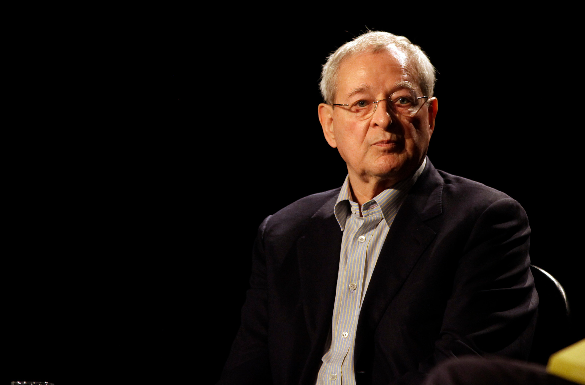 Péter Nádas, ungarischer Schriftsteller und Literaturnobelpreis-Kandidat, bei der Vorstellung seines Buches ’Forensic Investigation’ in Budapest.