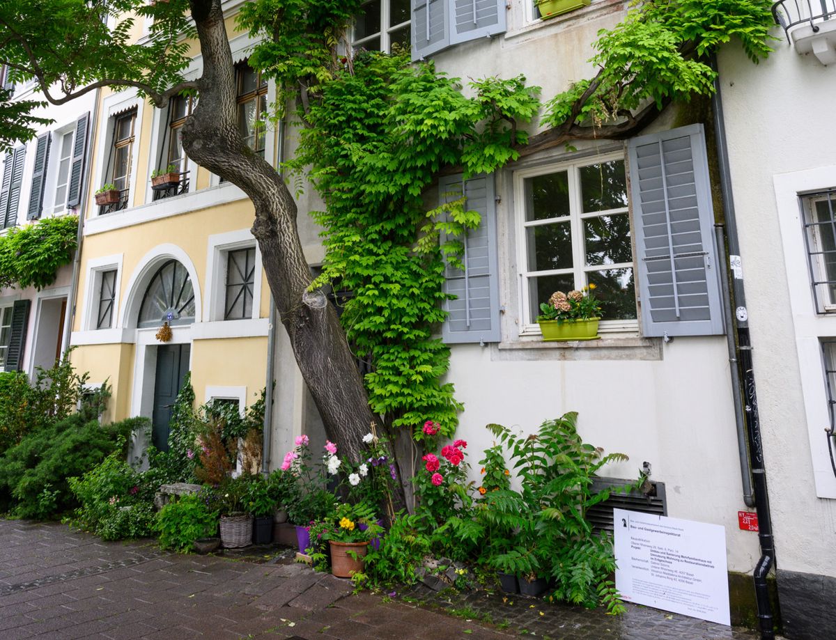 In dem schmalen Wohnhaus am Oberen Rheinweg 29 soll ein Café entstehen am Mittwoch, 29. Mai 2024 in Basel. © Photo Dominik Plüss


