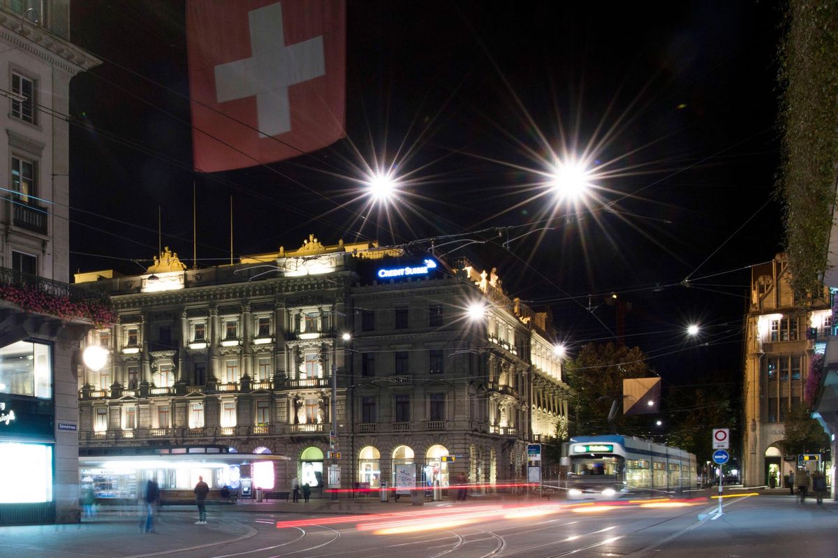 Le siège de Credit Suisse sur la Paradeplatzde Zurich en 2017.