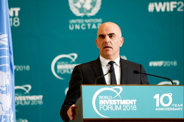Alain Berset étaitlundi au Forum mondial de l'investissement à Genève où il s'est confié en marge sur l'initiative pour l'autodétermination.