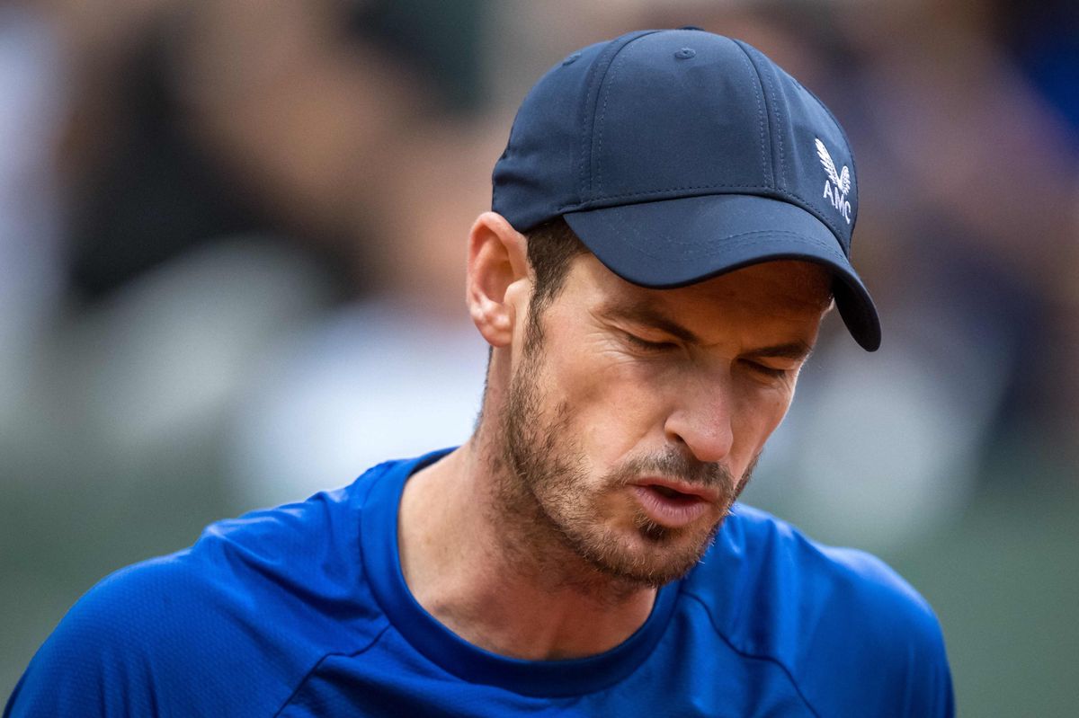 Britain's Andy Murray reacts during his match against Germany's Yannick Hanfmann at the ATP 250 Geneva Open tennis tournament, in Geneva, on May 20, 2024. (Photo by Fabrice COFFRINI / AFP)
