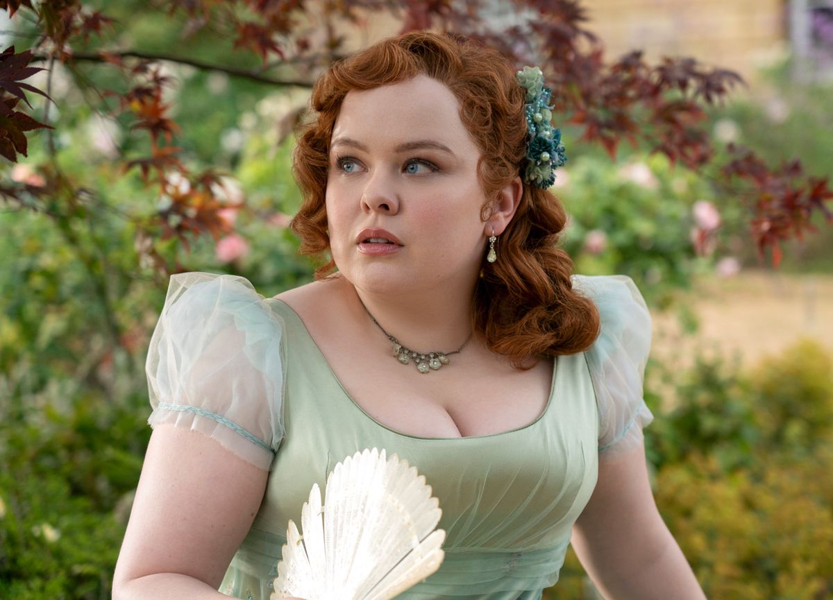 Bridgerton. Nicola Coughlan as Penelope Featherington in episode 301 of Bridgerton. Cr. Liam Daniel/Netflix © 2024