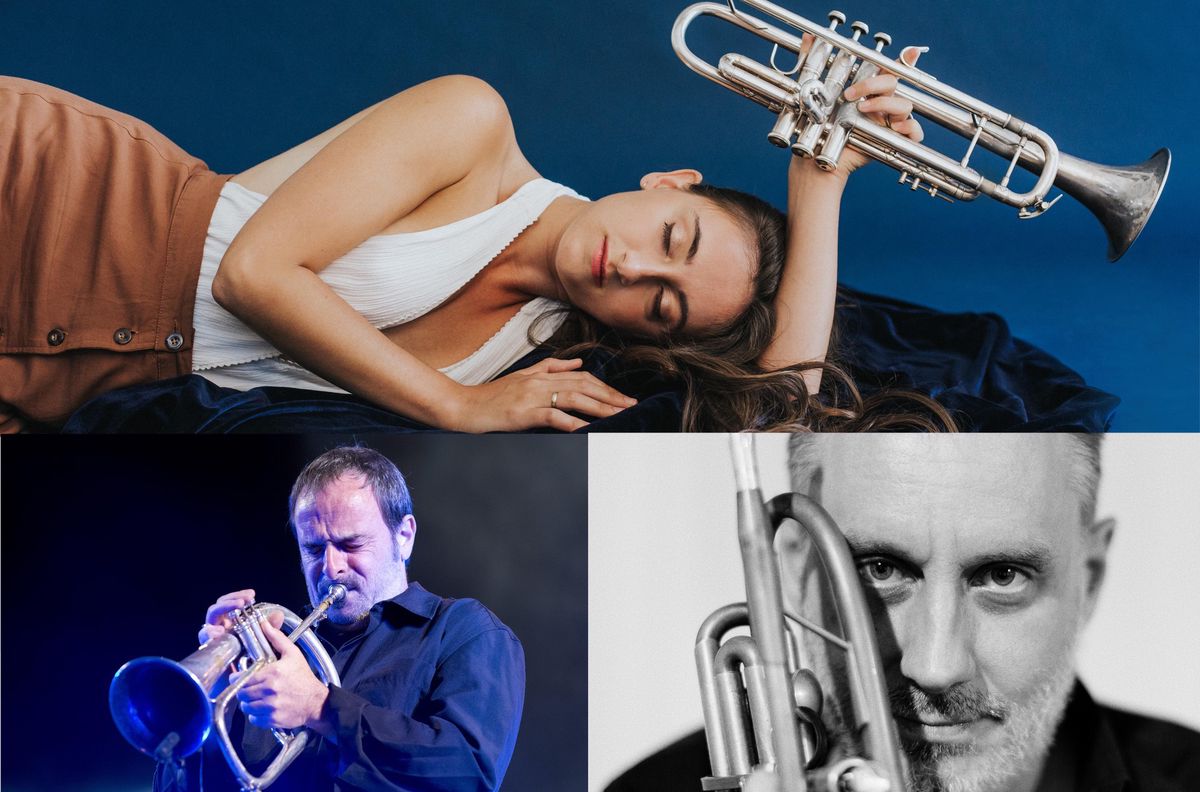En haut: la trompettiste catalane Alba Careta. En bas: Matthieu Michel (à g.) et Yannick Barman (à dr.).
