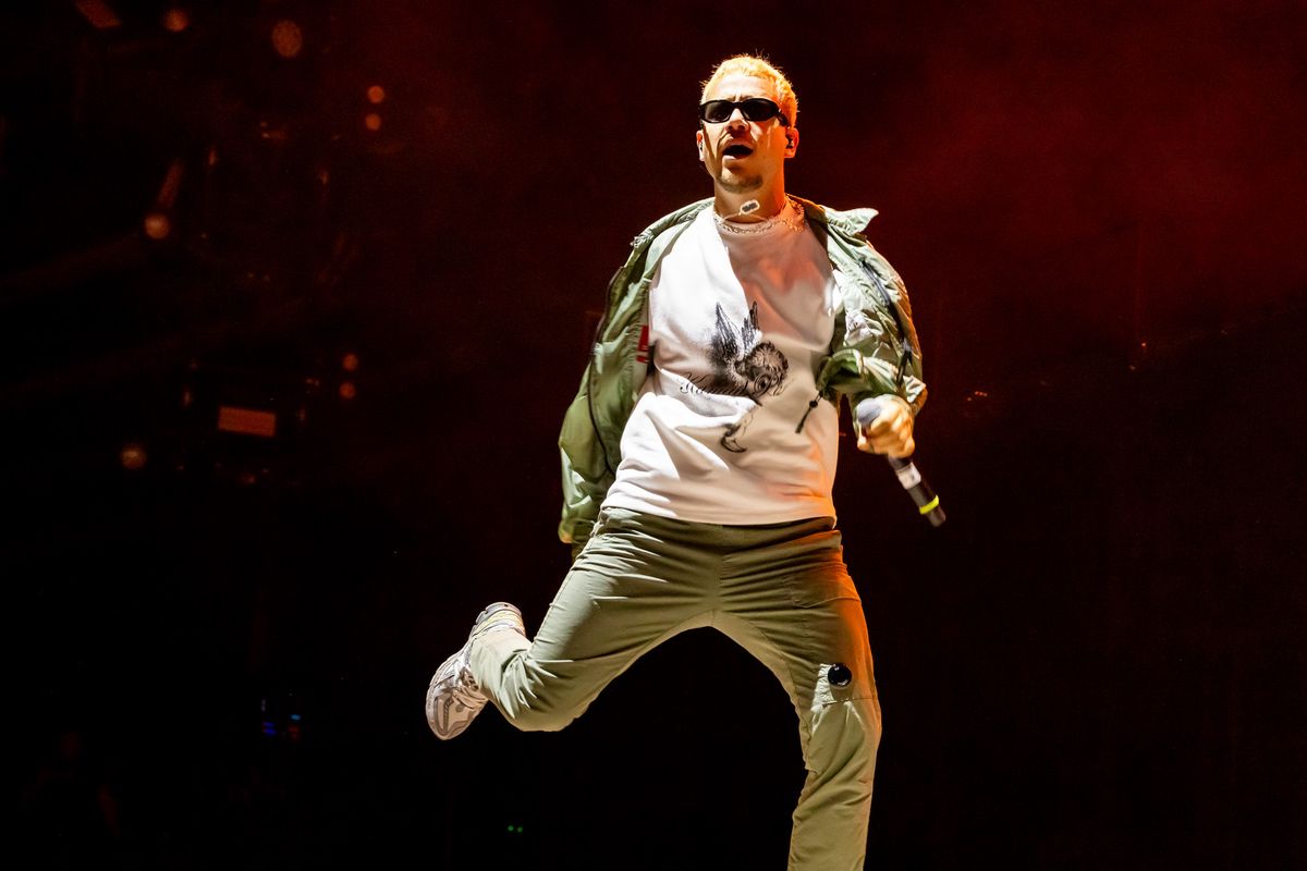 Nyon, le 25 juillet 2024. Paleo Festival de Nyon. Concert de PLK, rappeur, de son vrai nom Mathieu Pruski, sur la Grande Scene. © Magali Girardin