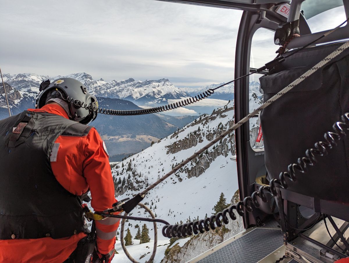 Intervention de la Rega à Leysin