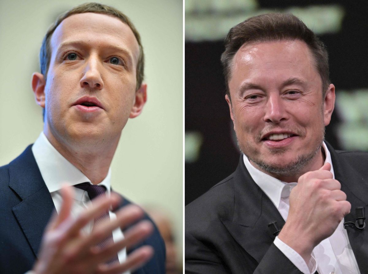 Dans un avenir plus ou moins proche, Mark Zuckerberg (à g.) et Elon Musk pourraient finir par régler leur compte sur un ring lors d’un duel de MMA (sport de combat libre).