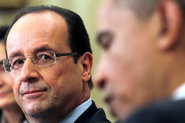 Wer ist hier das Wiesel? US-Präsident Barack Obama (rechts) empfängt den französischen Staatschef Hollande im Weissen Haus (18. Mai).