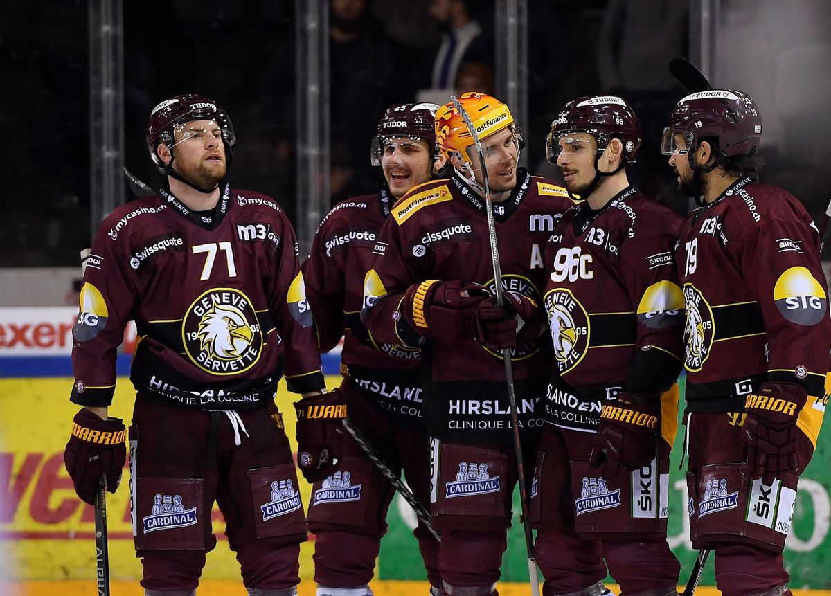 Ge/Servette comptera sur ses leaders (ici au premier plan Richard, Tömmernes, Rod et Jooris) pour battre Lugano sur la route des play-off. 