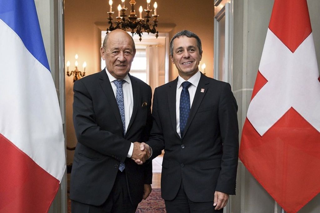 Jean-Yves Le Drian reçu par Ignazio Cassis