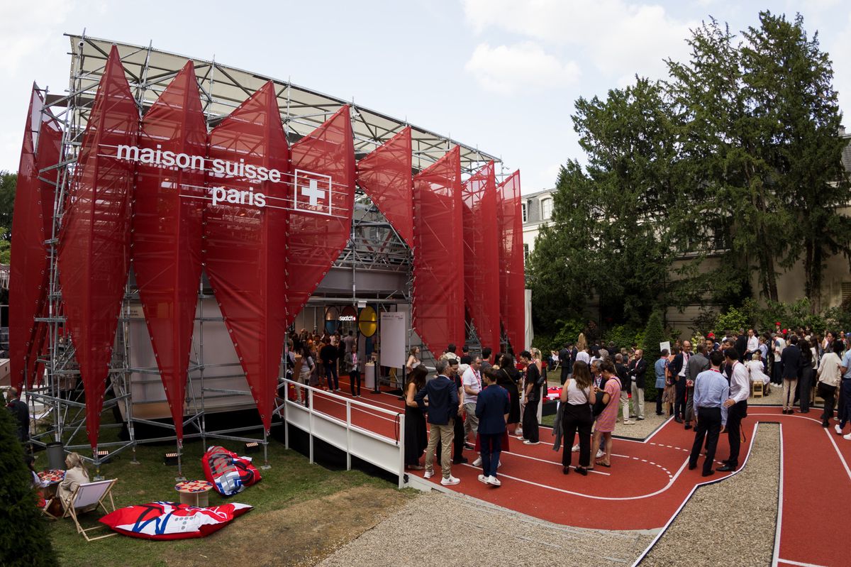 Vue generale, lors du reportage sur l'inauguration de la maison suisse, le mercredi 24 juillet 2024 a l'Ambassade de Suisse a Paris en France (Bastien Gallay / GallayPhoto)