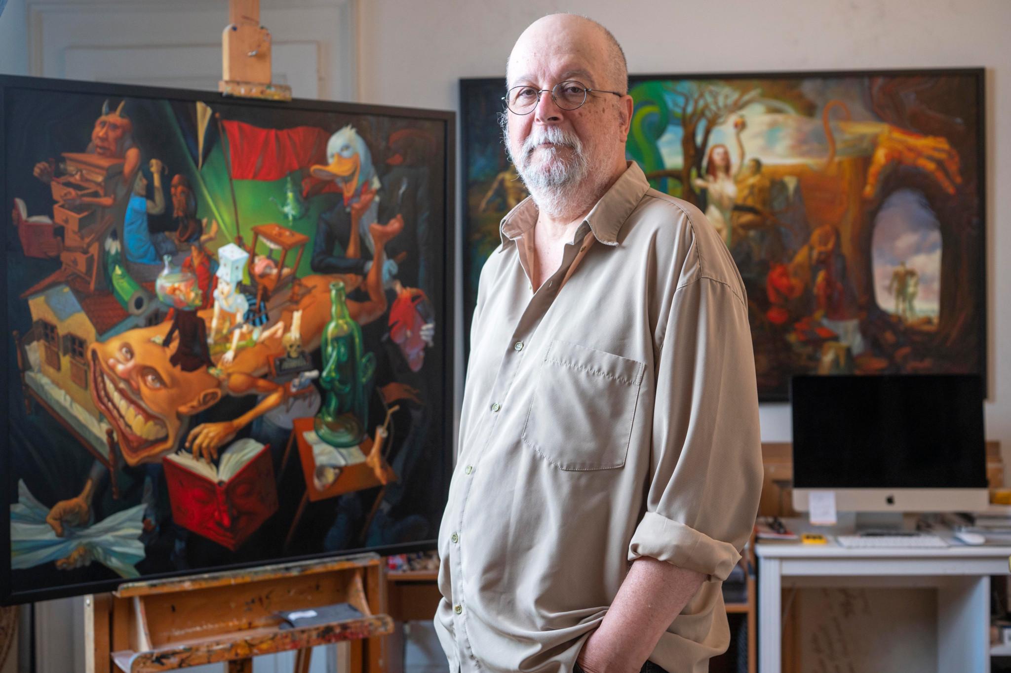 LAUSANNE LE 22 AOUT 2023. Le dessinateur BD lausannois José Roosevelt, indépendant jusqu'au bout. © J-P Guinnard /24 HEURES