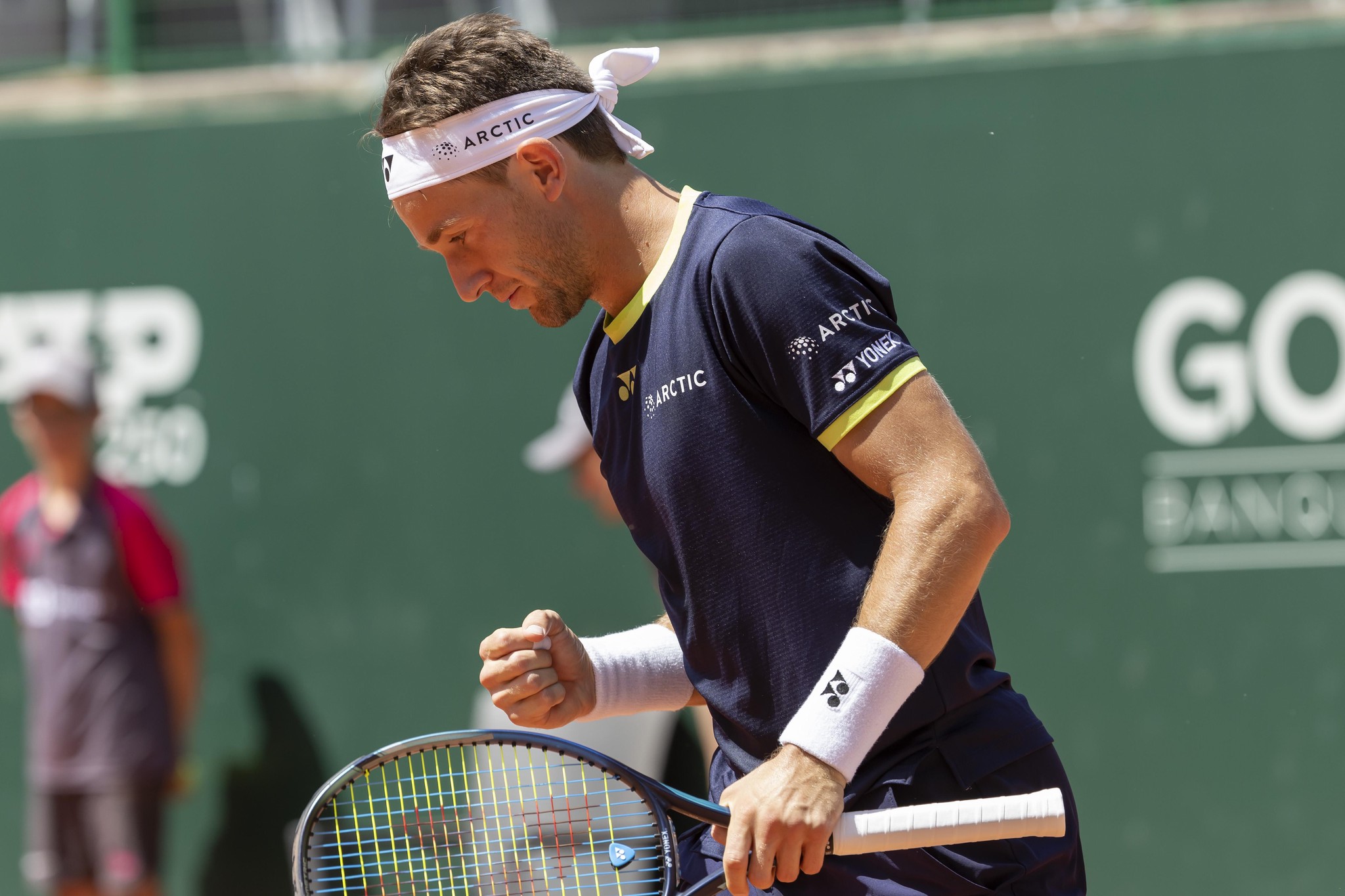 Casper Ruud avance en contrôle dans «son» Gonet Geneva Open. (KEYSTONE/Salvatore Di Nolfi)