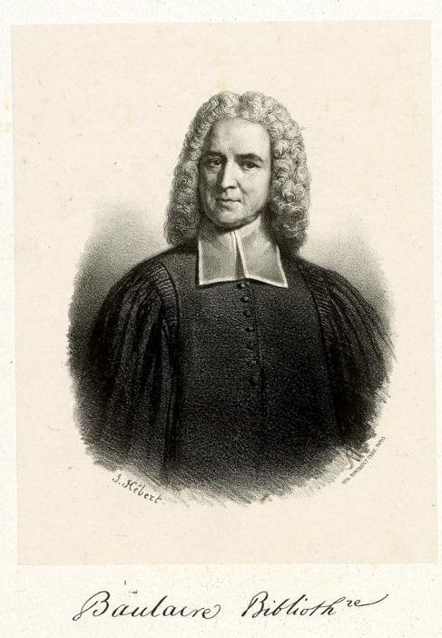 Léonard Baulacre (1670-1761), lithographie d’Hébert d’après le portrait de la BGE par Robert Gardelle.