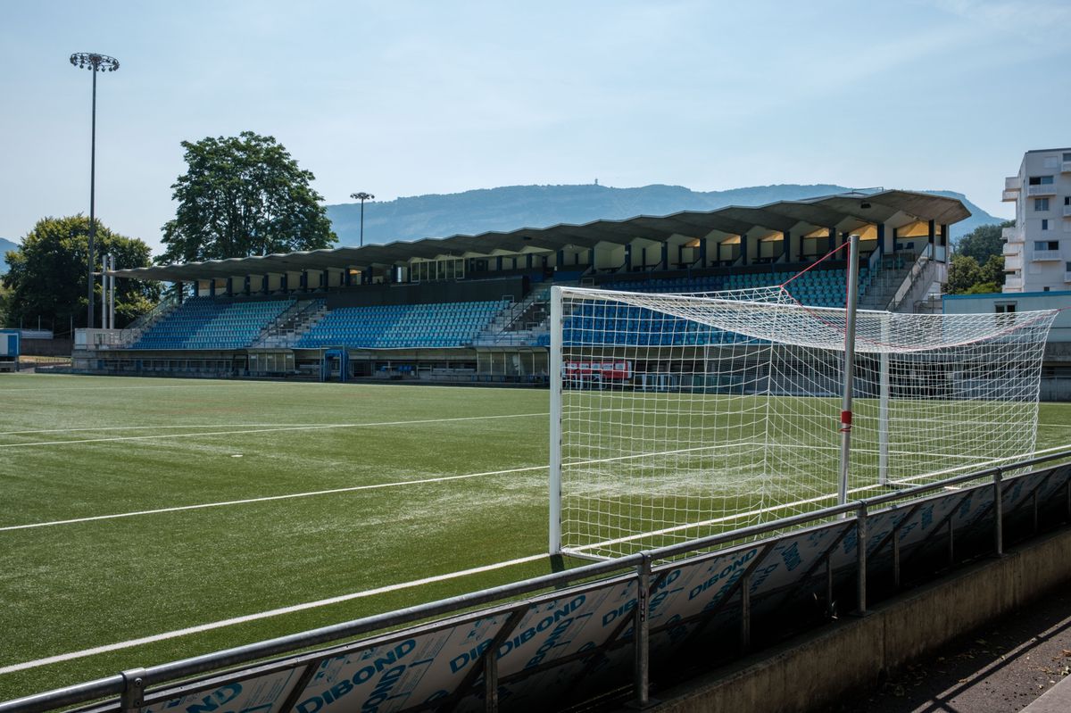 Suisse, Carouge, le 30 juillet 2024. Le Stade de la Fontenette qui abrite l'équipe de football Etoile Carouge devrait ête prochainement rénové