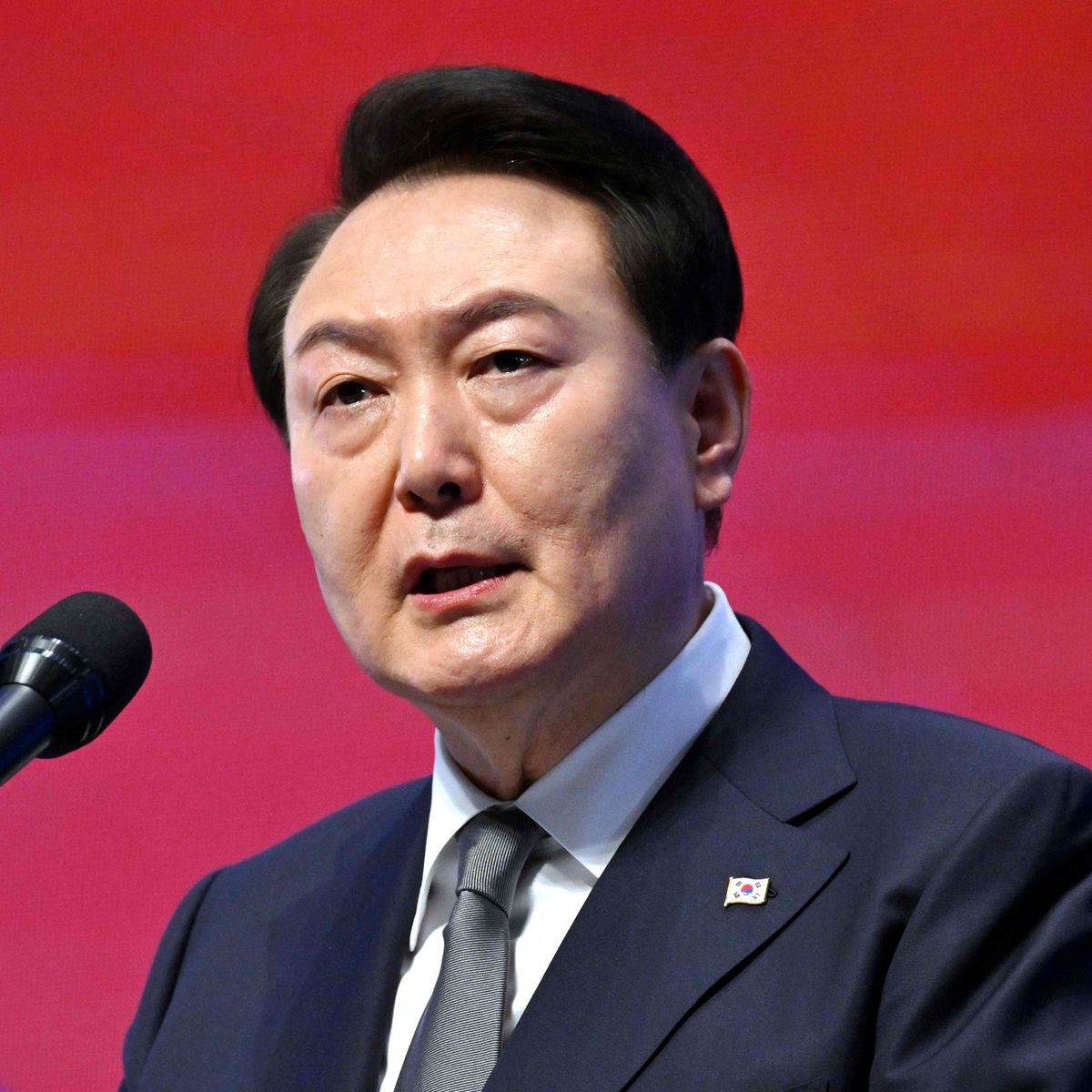 Südkoreas Präsident Yoon Suk Yeol spricht während einer Zeremonie zum 104. Jahrestag der März-1-Unabhängigkeitsbewegung in Seoul, 2023.