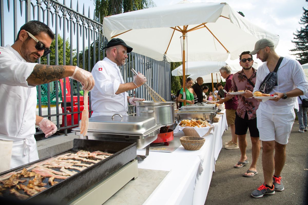 Genève, le 1 août 2024
Parc des Eaux-Vives : Brunch du terroir à l'occasion de la fête nationale.
©Frank Mentha