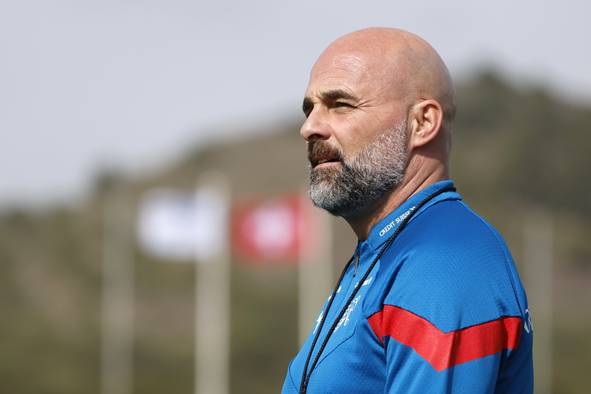 Assistenztrainer Giorgio Contini waehrend einem Training, am Mittwoch, 20. Maerz 2024 in Cartagena, Spanien. Die Schweizer Fussball Nationalmannschaft befindet sich vom 18.3.2024 bis zum 22.3.2024 in einem Trainingslager im Grand Hyatt La Manga Club Golf & Spa Resort bei Cartagena, Spanien. (KEYSTONE/Peter Klaunzer)