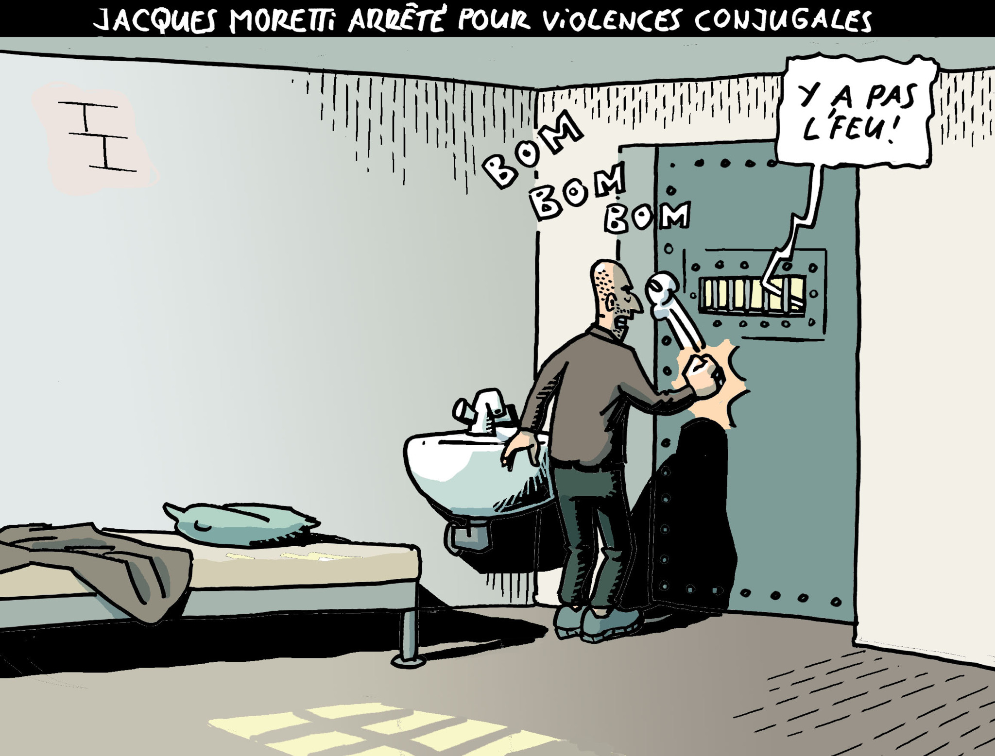 Dessin du 25 août: Jacques Moretti arrêté pour violences conjugales