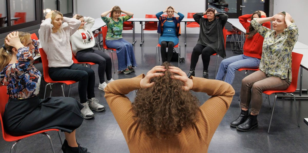 Selbsthilfegruppe für Ukrainierinnen, 2 Jahre nach Kriegsbeginn, Besuch in einer psychologischen Selbsthilfegruppe, Zürich-Seefeld, 15.2.2024, Foto Dominique Meienberg