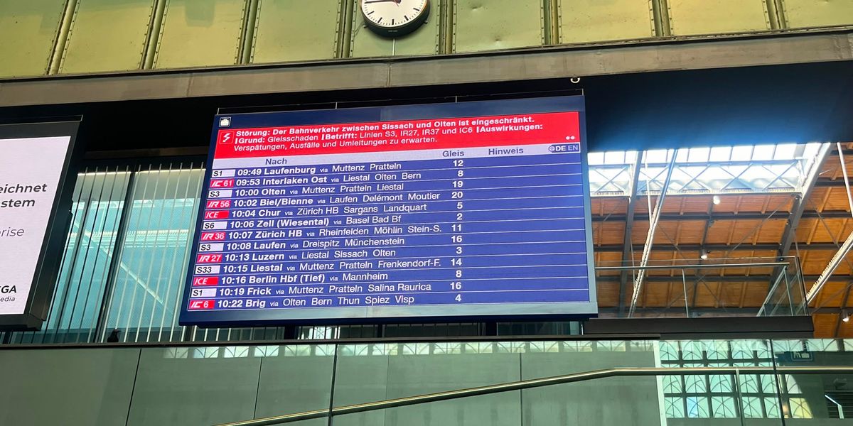 Gleisschaden-im-Ferienverkehr-Diese-Z-ge-verkehren-zwischen-Olten-und-Sissach-eingeschr-nkt