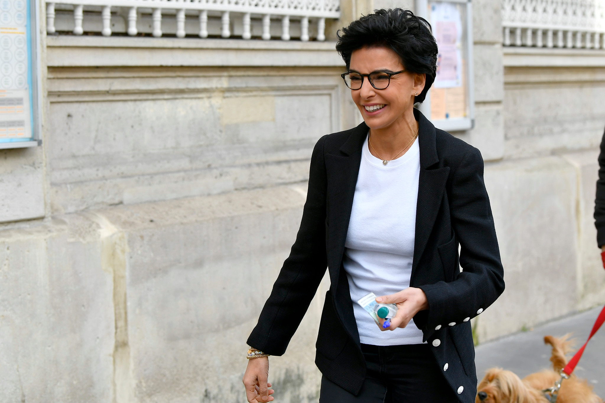 UNSPECIFIED, FRANCE - MARCH 15: Rachida Dati arrives to vote for the first round of France mayoral elections in Paris as France grapples with an outbreak of coronavirus disease (COVID-19) on March 15, 2020 in Paris, France. Several European countries have closed borders, schools as well as public facilities, and have cancelled most major sports and entertainment events in order to prevent the spread of Coronavirus. The epidemic has exceeded 5,800 dead for more than 156,000 infections across the world. (Photo by Aurelien Meunier/Getty Images)