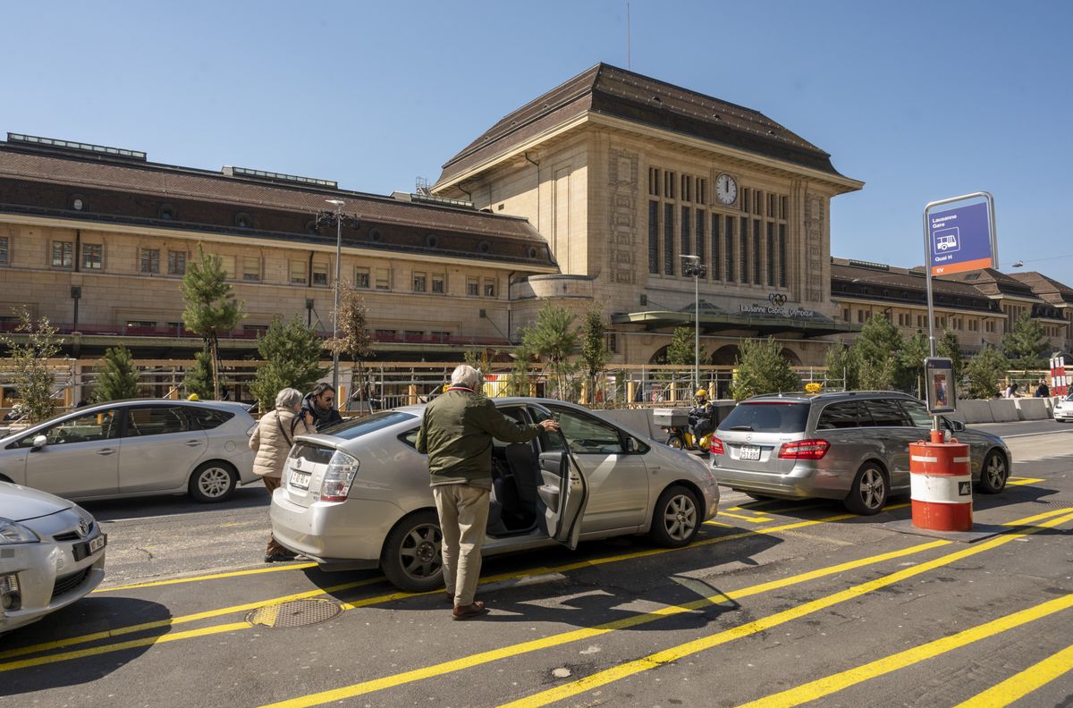 La station de Taxis Services à la gare de Lausanne.