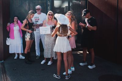 Last chance: A family offered one of the remaining tickets.