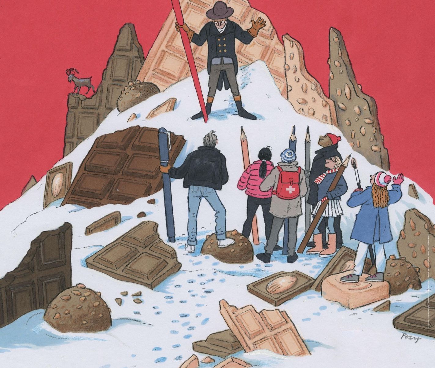 Magnifique, l’affiche réalisée par Posy Simmonds pour les Prix Töpffer 2022 (extrait).