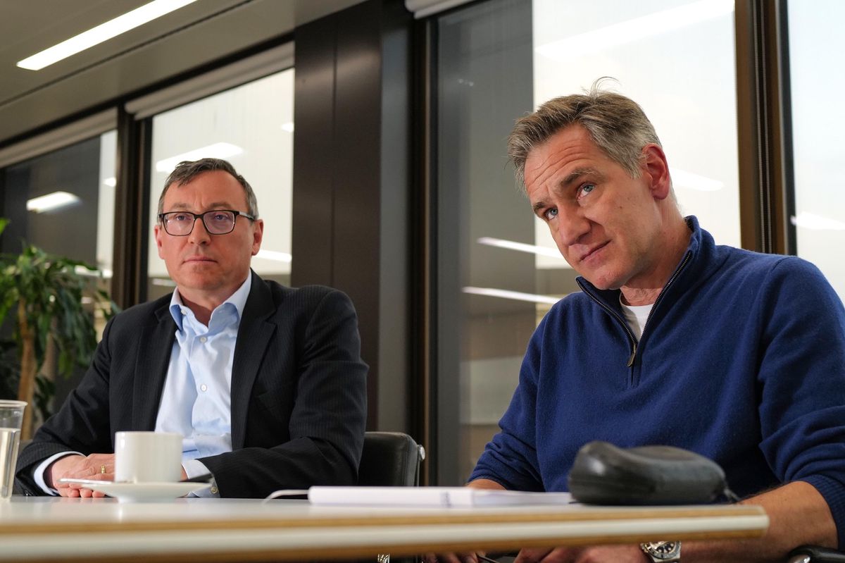 De gauche à droite, Ivan Slatkine et Philippe Fleury, président et DG de la FER dans leurs locaux 98 rue de Saint-Jean. 