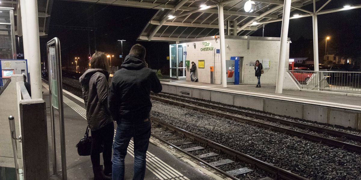La gare du LEB à Cheseaux.