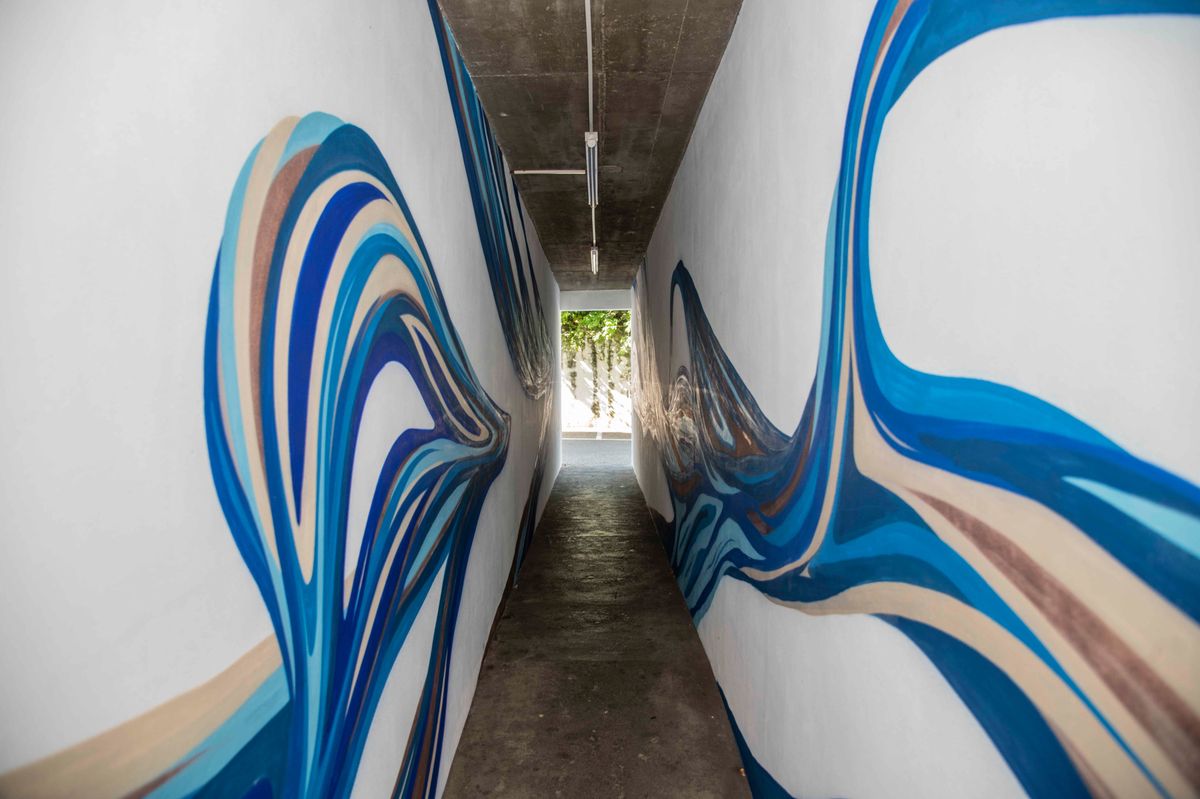 18 juin 2019 Estavayer Point-presse ArtiChoke, nouveau festival d'art urbain, dont les œuvres ont apparu durant l'année Dahflo – CH (passage) photo PATRICK MARTIN