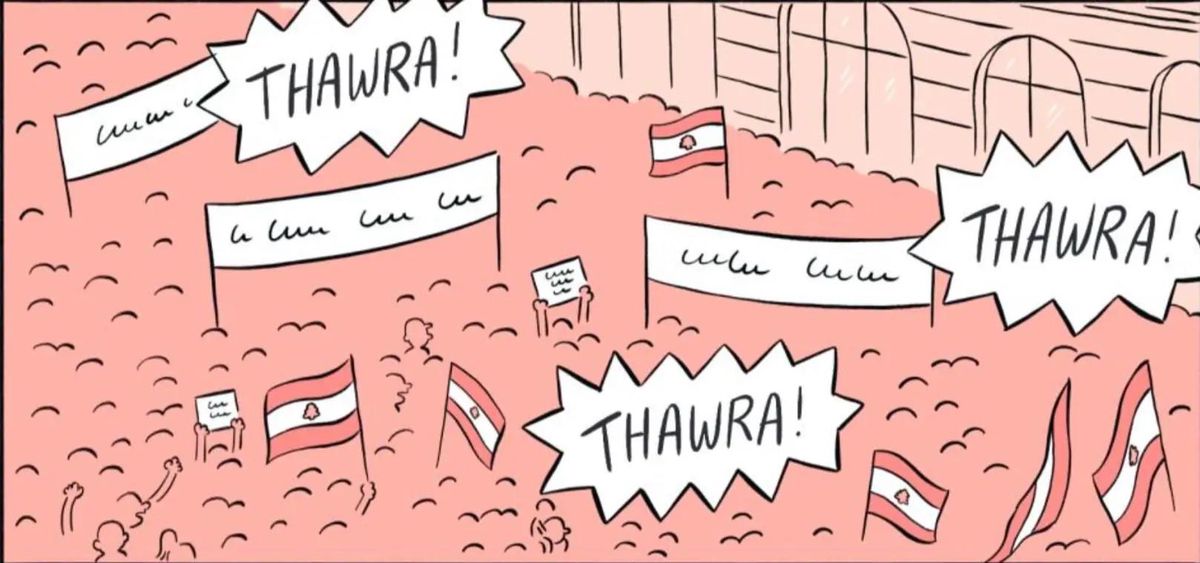 Fabien Toulmé a découvert la révolution pacifique libanaise de 2019 au gré d’un Salon de la
BD avorté.