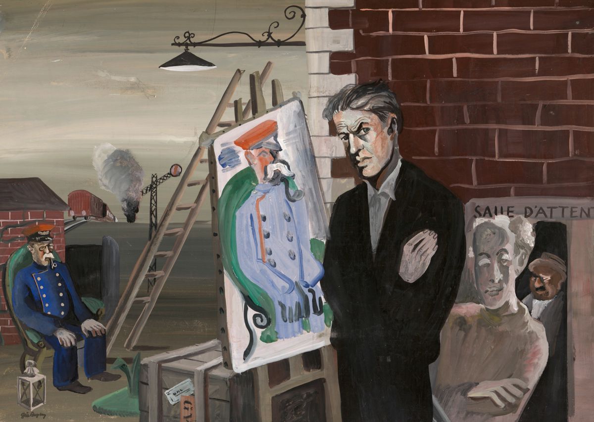 Autoportrait de Géa Augsbourg peignant son père