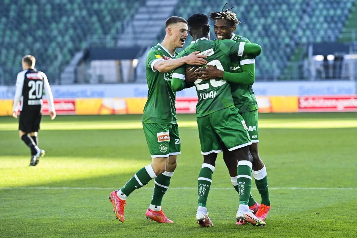 La joie des Saint-Gallois après l’ouverture du score.