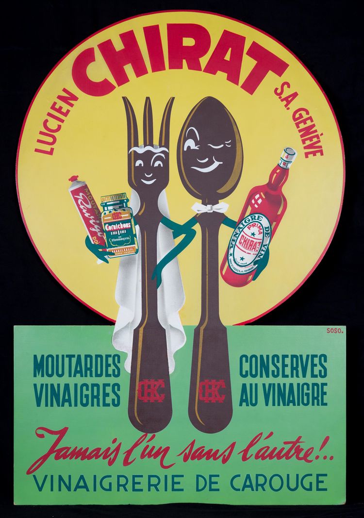 Soso, «Publicité pour Chirat», années 1950, collection du Musée de Carouge.