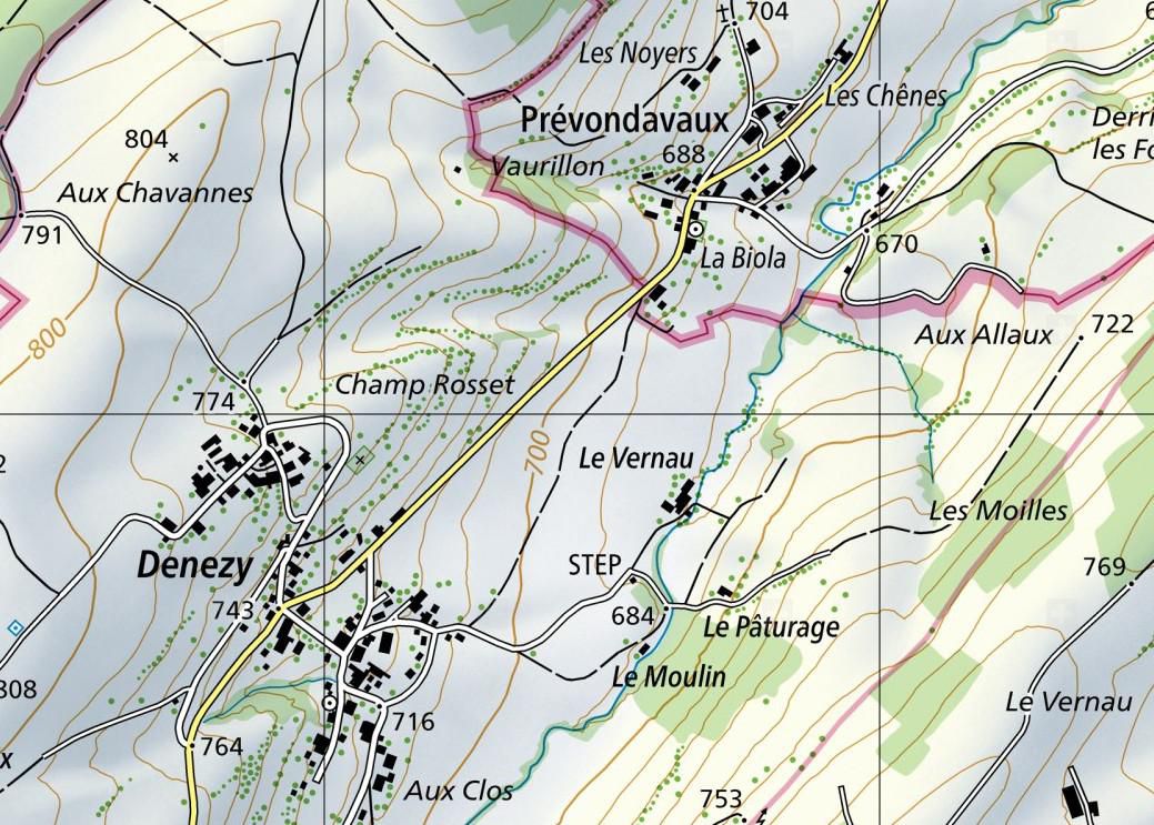 Distants d’un kilomètre, les villages de Denezy et Prévondavaux sont aussi séparés par une frontière cantonale.