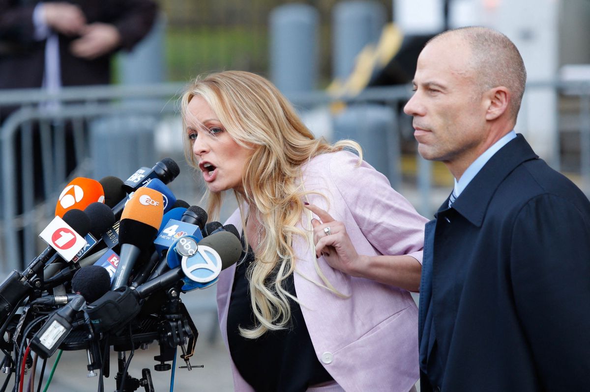 Stephanie Clifford, plus connue sous son psuedonyme d'actrice de films pour adultes Stormy Daniels. (Photo by EDUARDO MUNOZ ALVAREZ / AFP)