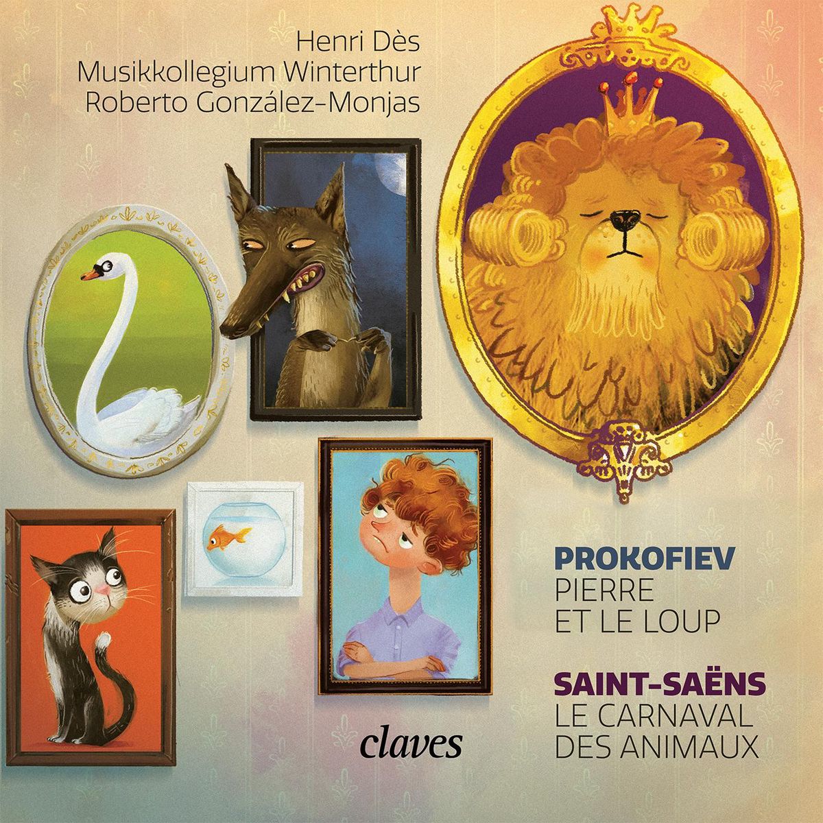La pochette de l’album «Pierre et le loup» et «Le carnaval des animaux» paru chez Claves