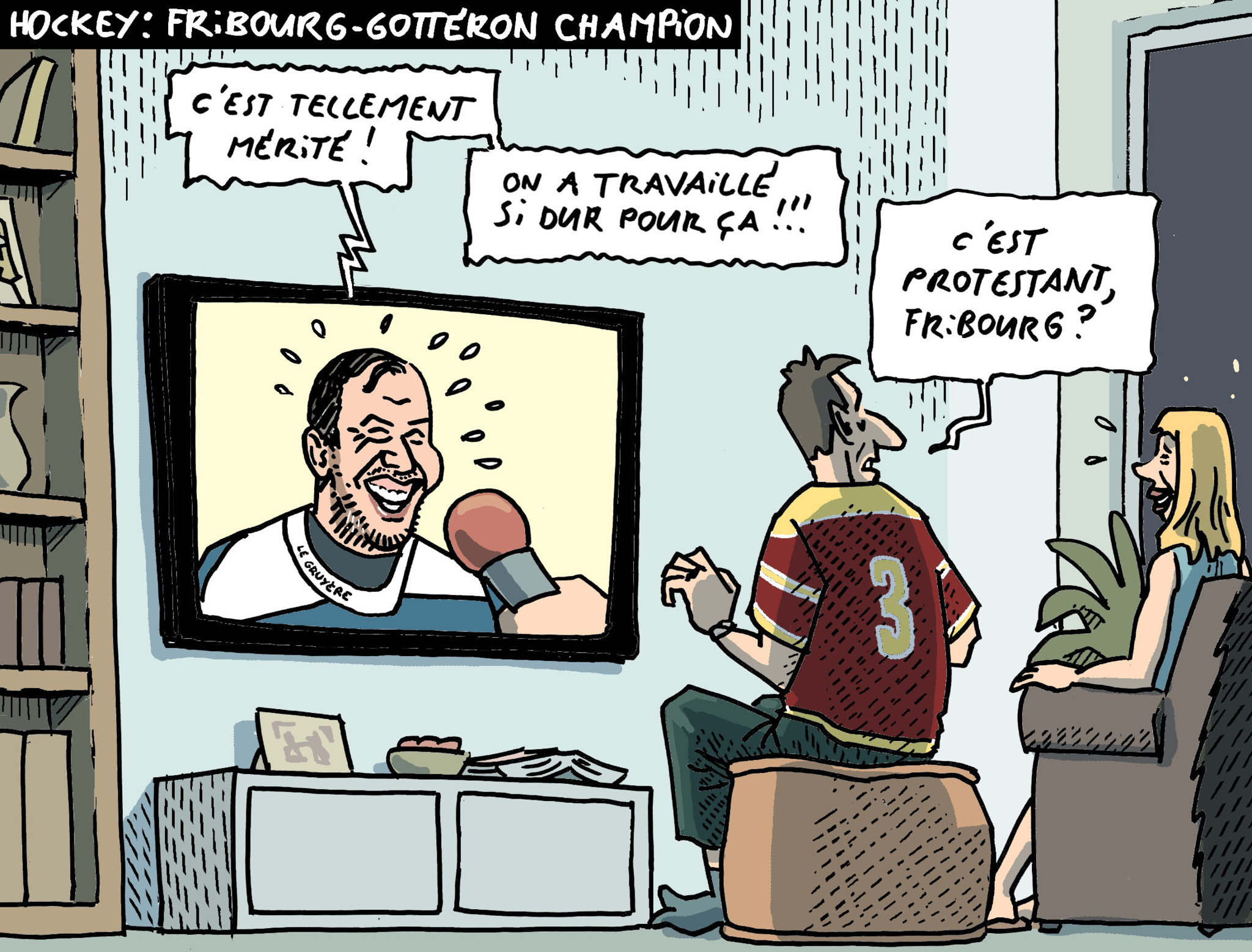 Dessin du 2 mai: Fribourg-Gottéron champion!