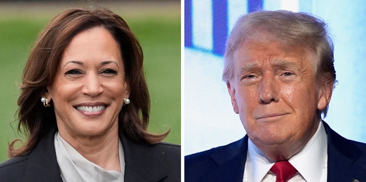 This combination photo shows Vice President Kamala Harris, left, at the White House in Washington, July 22, 2024, and Republican presidential candidate former President Donald Trump at an event July 26, 2024, in West Palm Beach, Fla. Just 99 days before Election Day, a fundamentally new race is taking shape with new candidates, a new issue focus and a new outlook for both parties. Harris is smashing fundraising records and taking over social media. Republicans are fearful and frustrated as they struggle to accept the new reality that Trump's victory is no sure thing. (AP Photo)